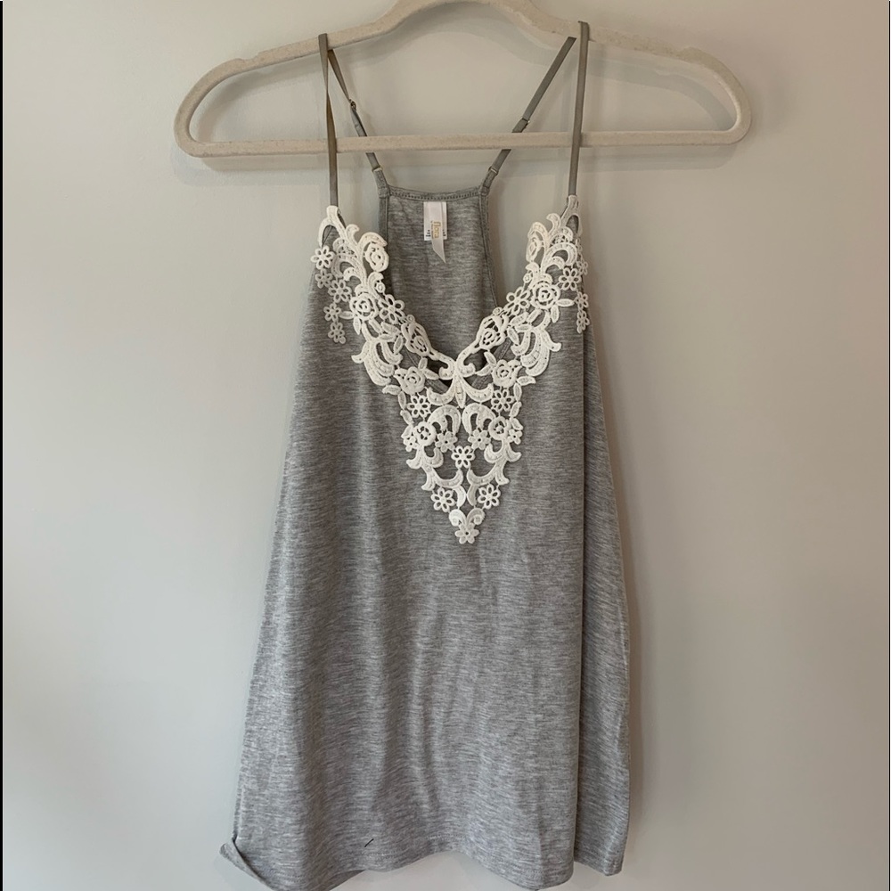Grey tank top.
